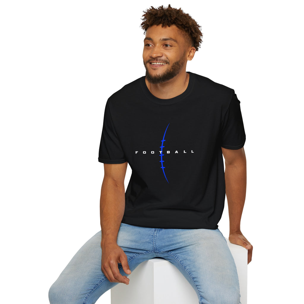 Football Laces Adult Tee (blue)