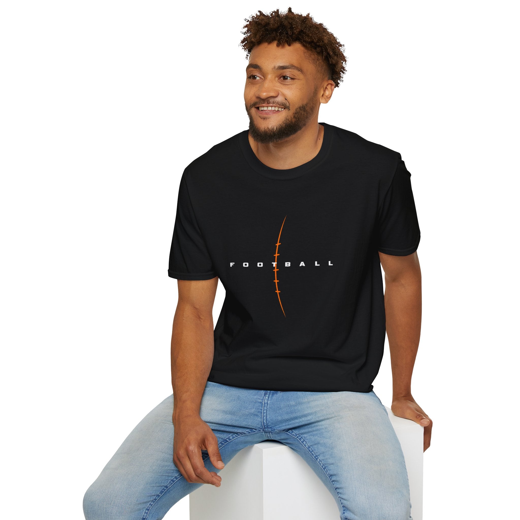 Football Laces Adult Tee (orange)