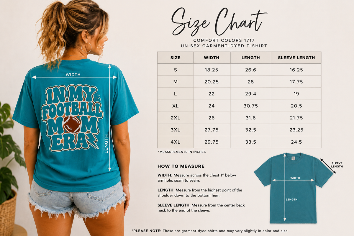 In My Football Mom Era Tee- Teal