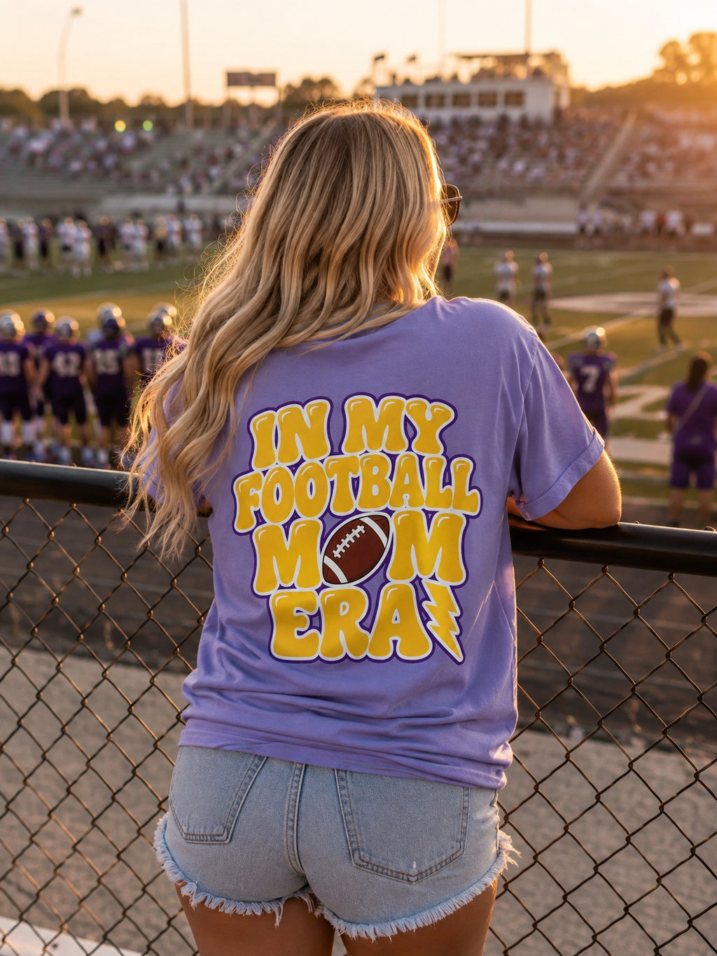 In My Football Mom Era Tee - Violet
