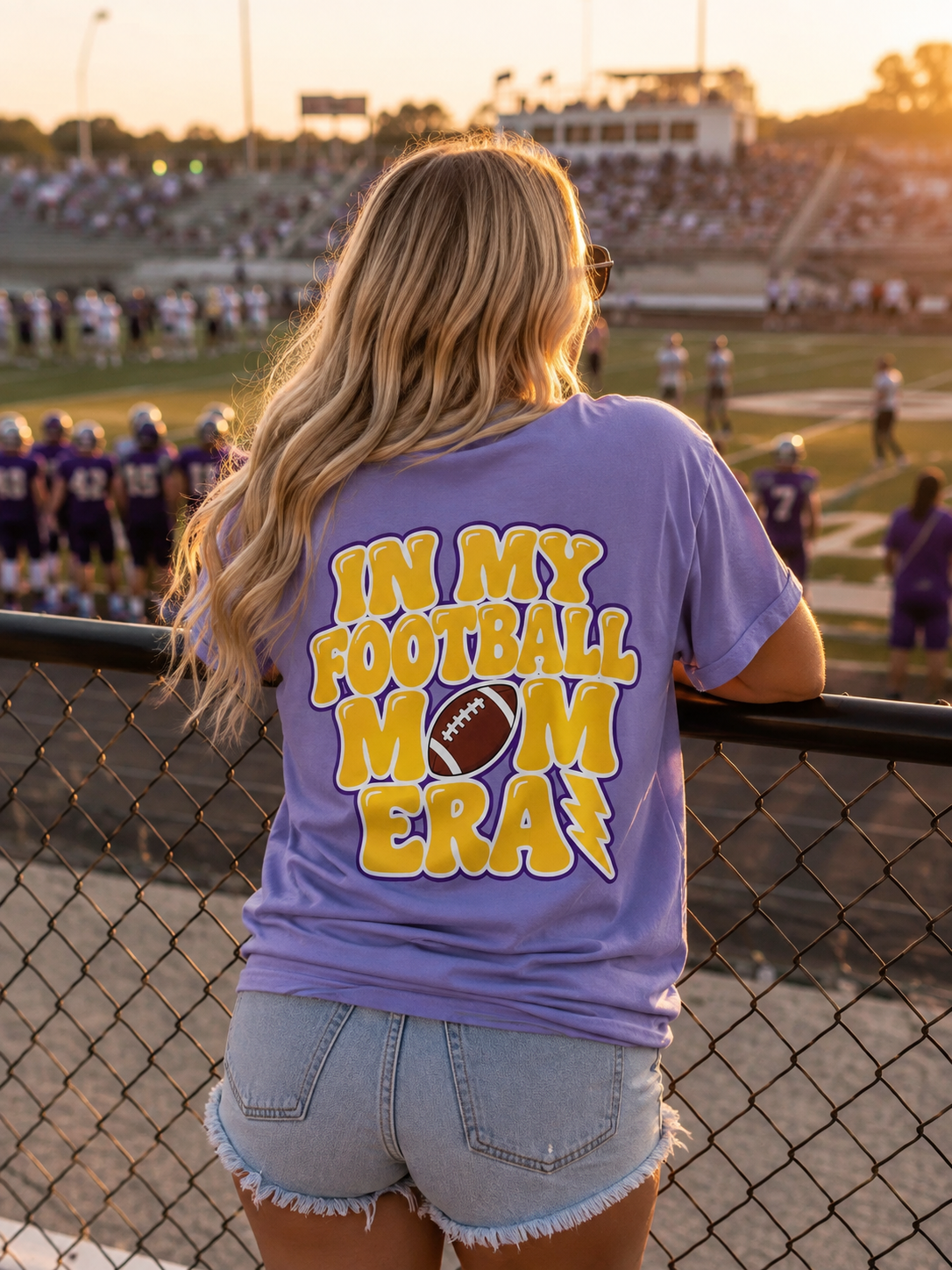 In My Football Mom Era Tee - Violet