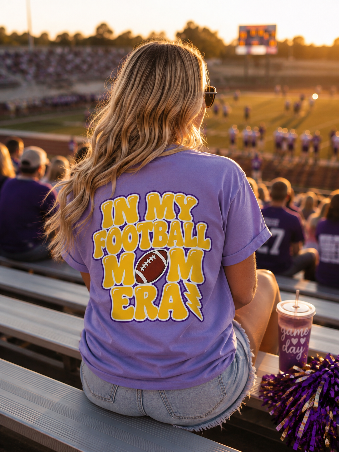 In My Football Mom Era Tee - Violet