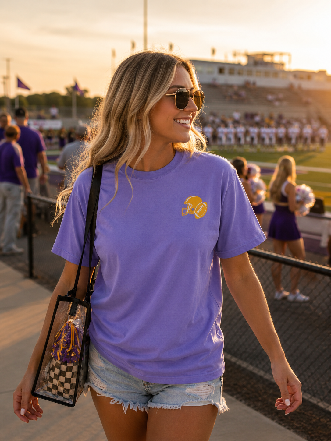 In My Football Mom Era Tee - Violet