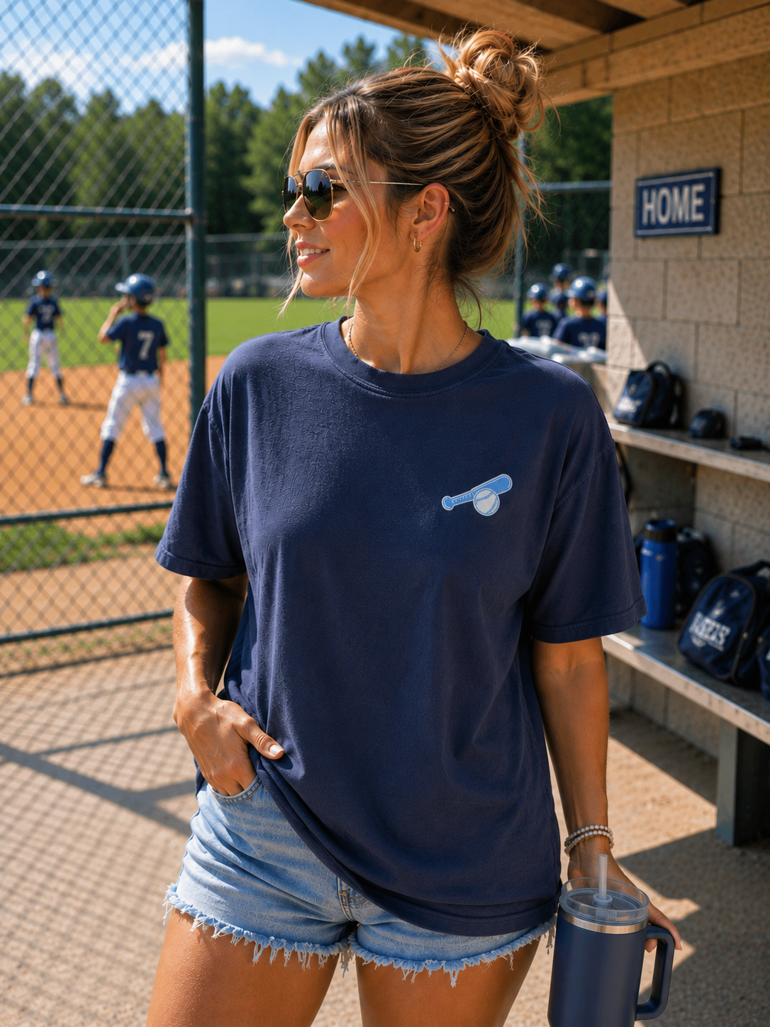 In My Baseball Mom Era Tee - Denim